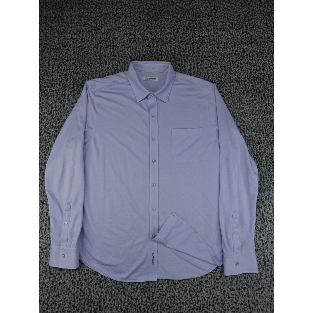 Tommy Bahama San Lucio Stretch Shirt Mens XL Purple‎ Excellent IslandZone LS